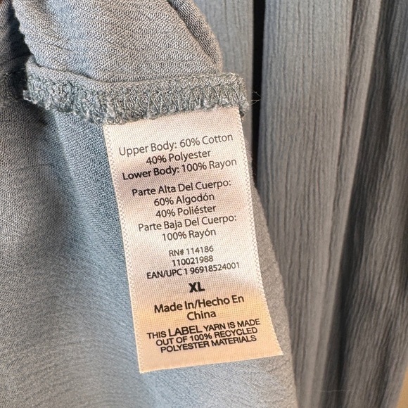 Frye Farmhouse Dress Button Down Gray Blue XL Pockets - Picture 6 of 6